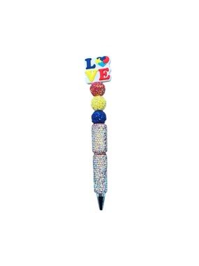 AB INKS HANDMADE EXPRESSIONS Autism Awareness LOVE Multicolor Crystal Pen